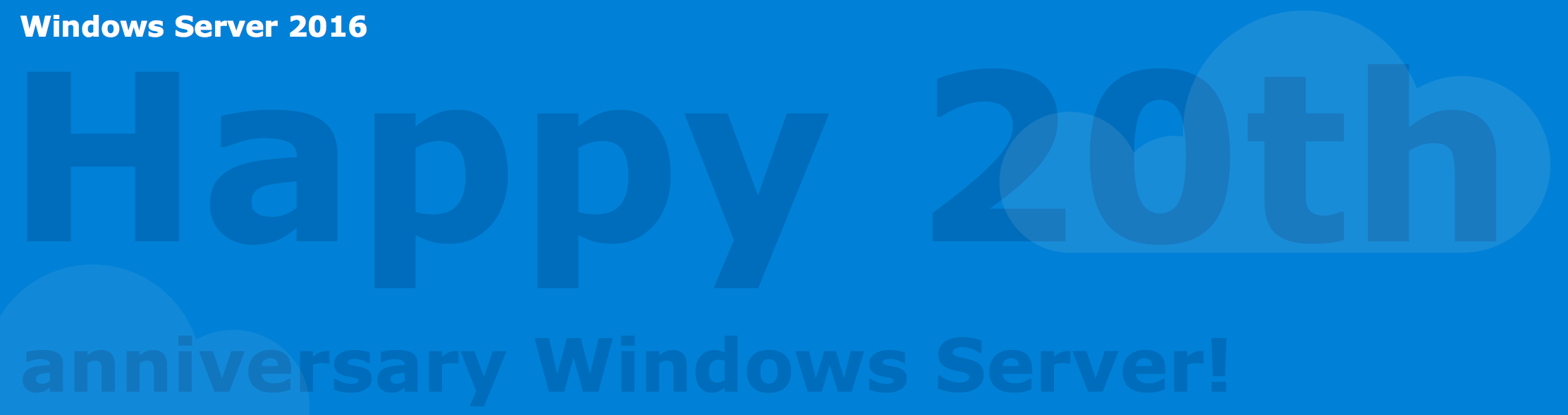 Bon anniversaire Windows Server